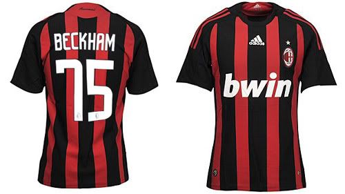 david beckham ac milan jersey