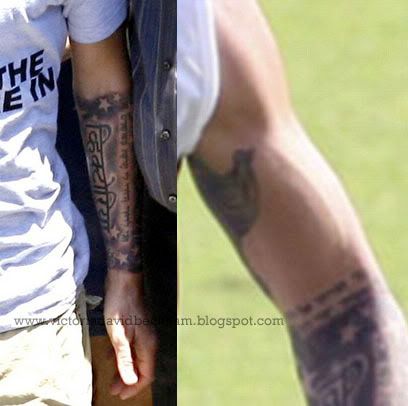 tattoos on inside of bicep. got the right arm tattooed