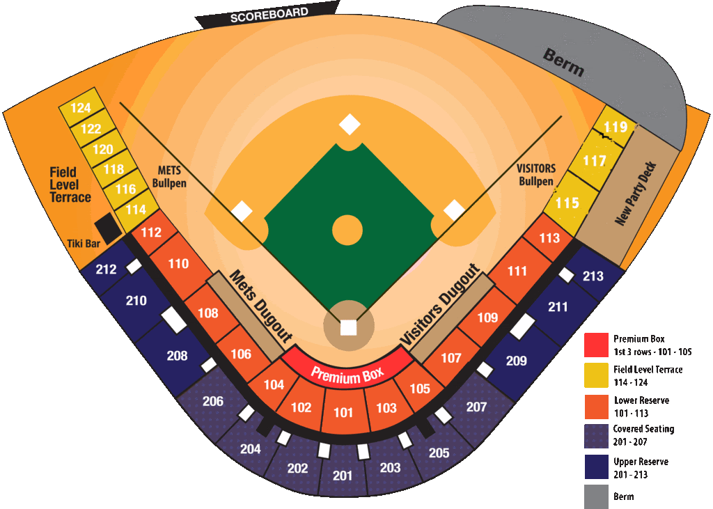 Seating Diagram St. Lucie Mets First Data Field
