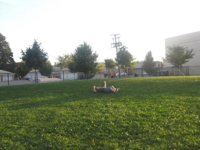 Danny rolling down hill