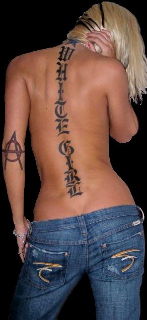 tattoo booty sexy blonde anarchy hott Image