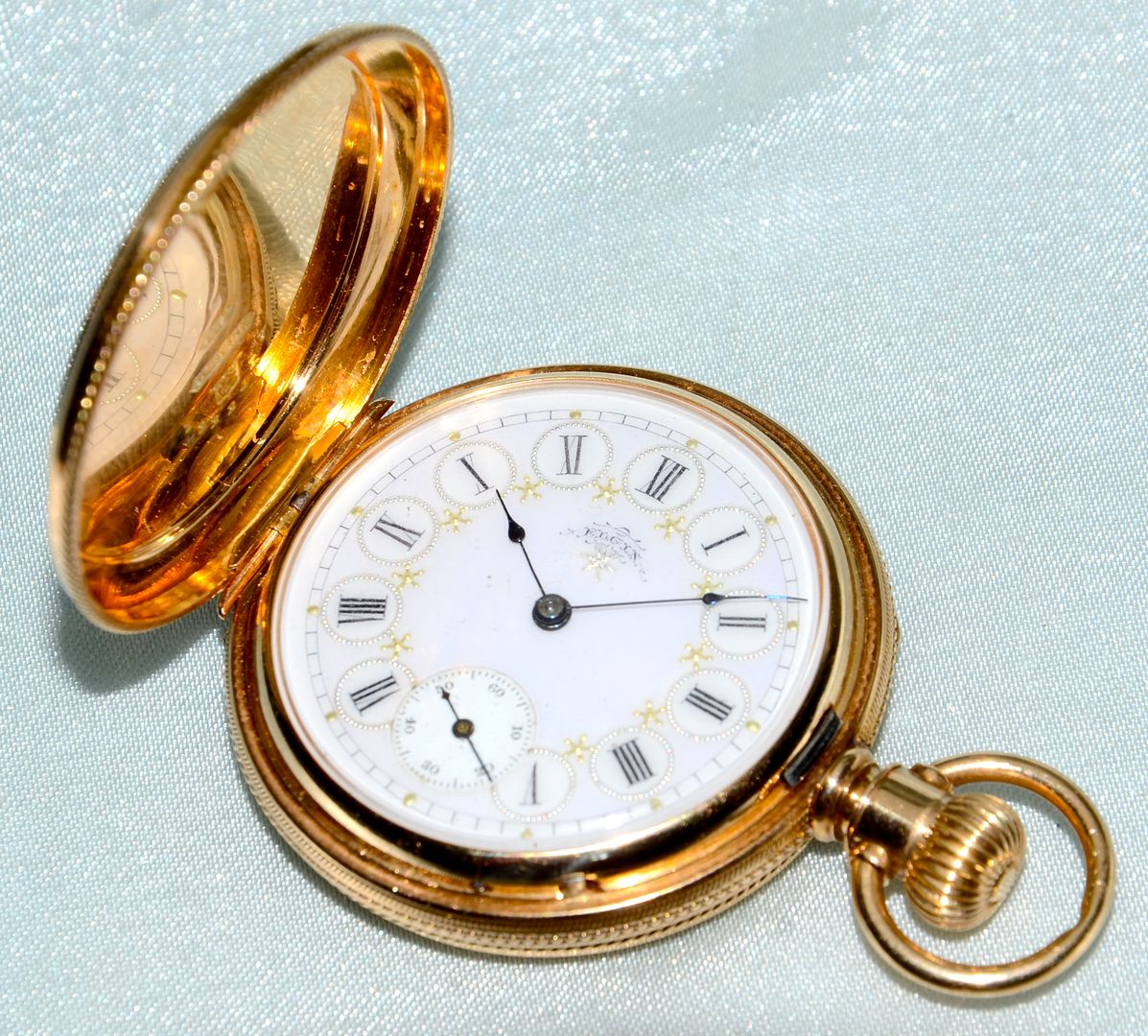 ... ANTIQUE 14K GOLD ELGIN MODEL 95 DUEBER HUNTER CASE POCKET WATCH 1887