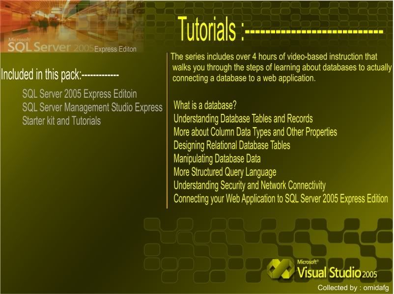 SQL Server 2005 Express Edition and Video Tutorials