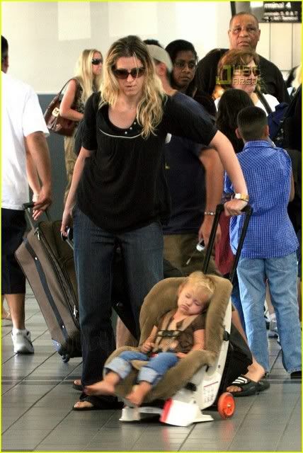 Heath and Matilda Ledger at LA airport