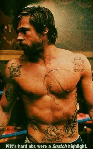 Brad Pitt in Snatch (Pikey underground gypsy boxer, sweet)