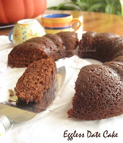 Eggless Date Cake