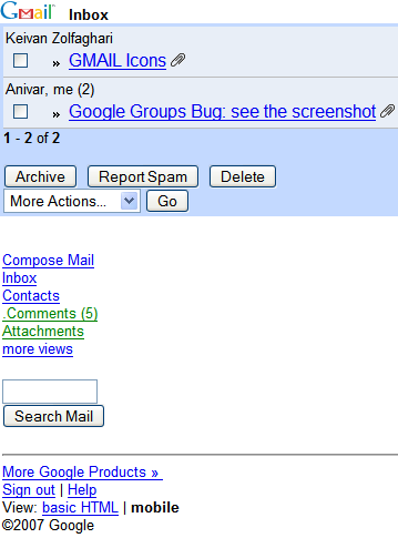 Imagem relacionada a Gmail e Google Reader ganham upgrade na interface móvel