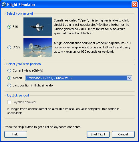 googleearth flight simulator 1