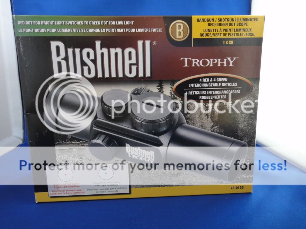 Bushnell Trophy 1x28 4 Reticle Green Red Scope 730135