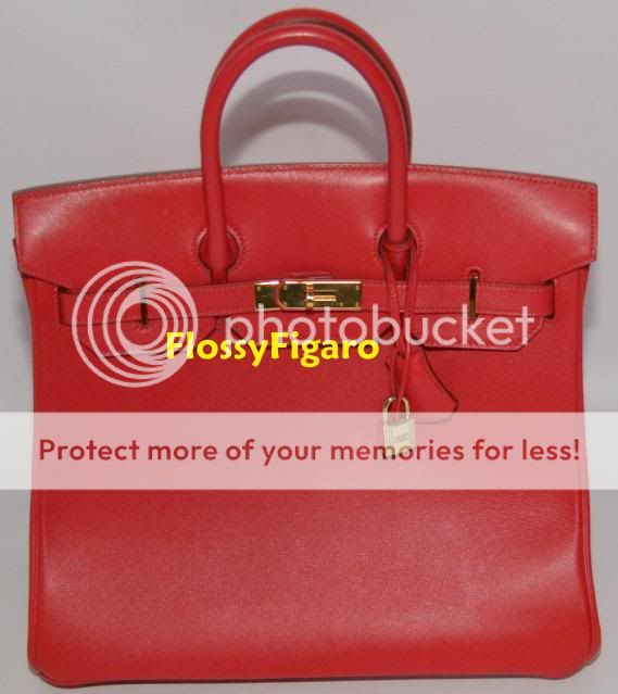 AUTHENTIC HERMES ROUGE VIF GULLIVER BIRKIN HAC 32CM GOLD PLATED HW 