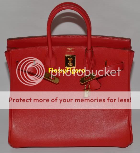 AUTHENTIC HERMES ROUGE VIF GULLIVER BIRKIN HAC 32CM GOLD PLATED HW 