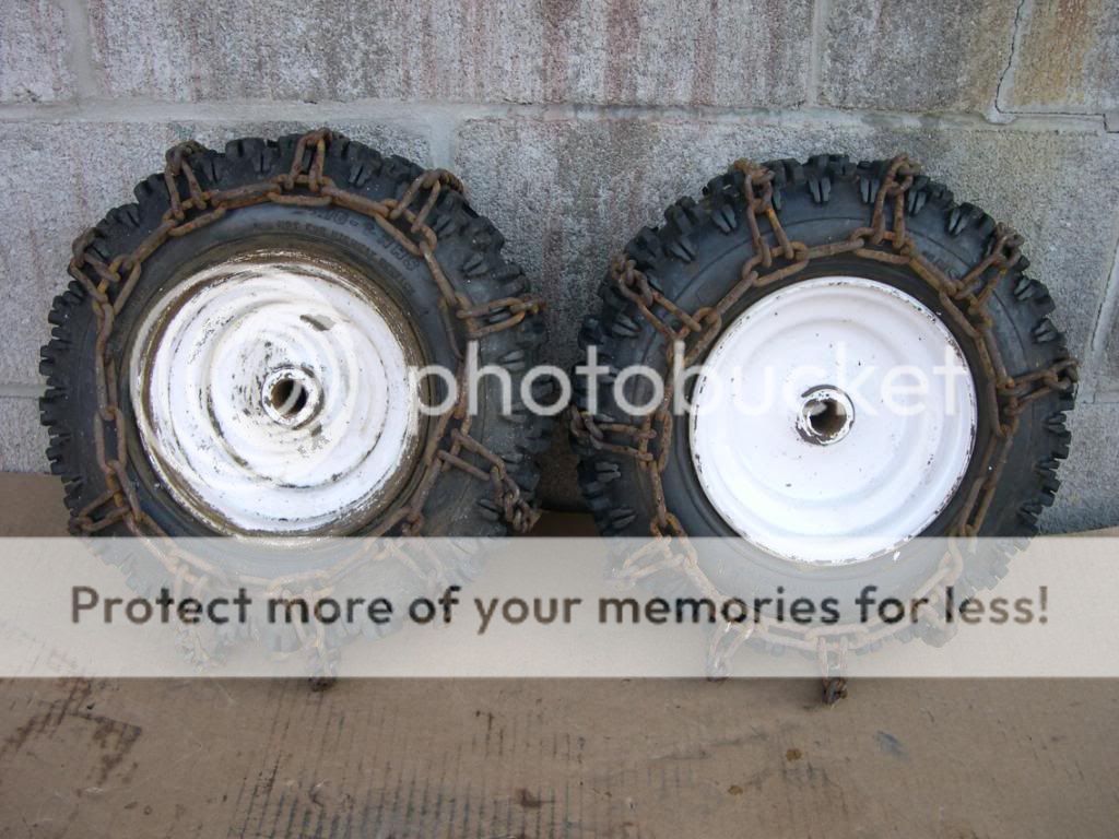 SNAPPER SNOW BLOWER WHEELS 7 24 TIRE & RIM WITH CHAINS  