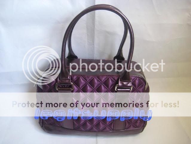 MARC JACOBS Purple Quilted Bowler Bag Speedy Tote Purse  